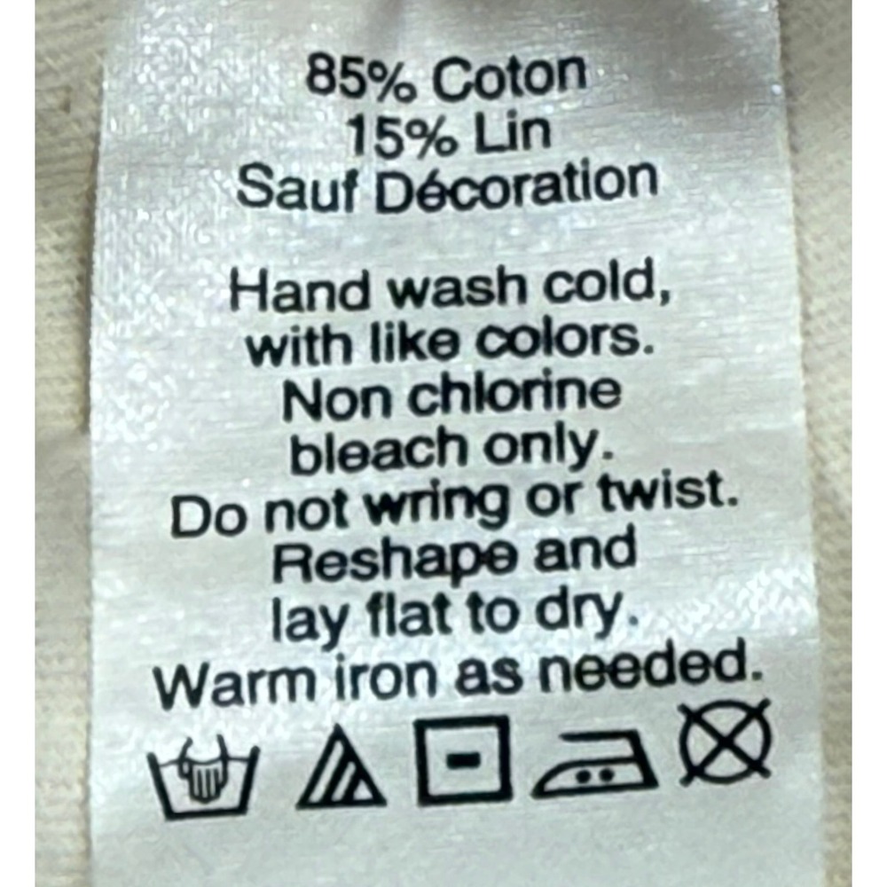 Madewell 1937‎ Embroidered Cotton Linen Blend Top Cream Size Medium - Picture 7 of 9